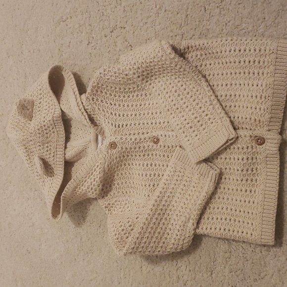 Knit Button-Up Cardigans - Cream and Tan - Picture 6 of 7